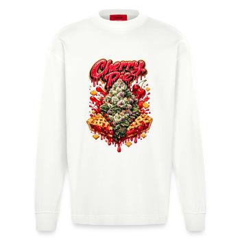 Cherry Pie Graffiti Print - Manches longues bio épais oversize fabriqué en UE - OFF WHITE - Devant