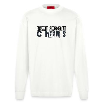 DON'T FORGET CHEERS - Heavyweight Oversized Organic Langarmshirt Made in EU - OFF WHITE - Vorne