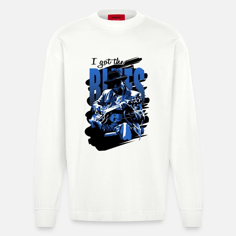 Fick blues - Heavyweight Oversized Organic Longsleeve Made in EU - OFF WHITE