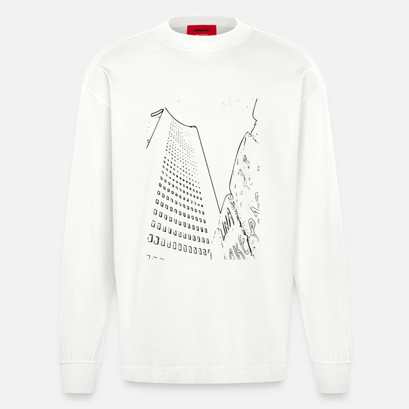 Leipzig - Manches longues bio épais oversize fabriqué en UE - OFF WHITE