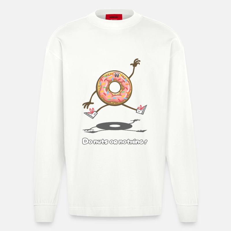 Verrückt machen oder nichts ! - Heavyweight Oversized Organic Langarmshirt Made in EU - OFF WHITE