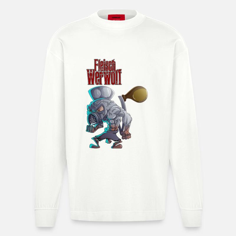 Fleischwerwolf - Heavyweight Oversized Organic Langarmshirt Made in EU - OFF WHITE