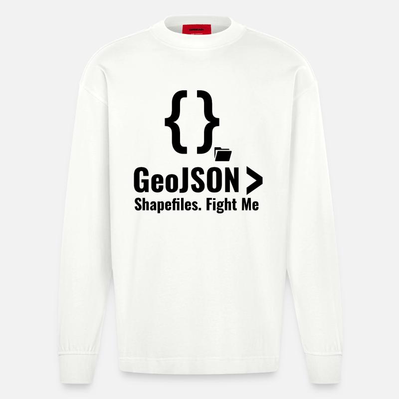 Debatte über GeoJSON-Shapefiles GIS-Datenformat - Heavyweight Oversized Organic Langarmshirt Made in EU - OFF WHITE