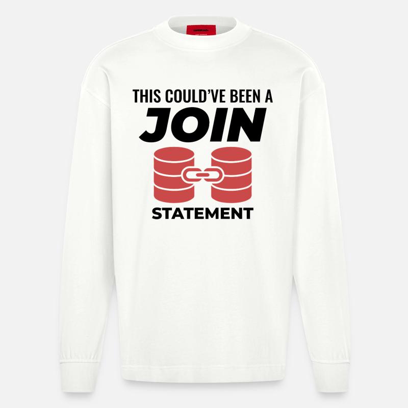 Programmierdaten für SQL Join-Datenbankanweisungen - Heavyweight Oversized Organic Langarmshirt Made in EU - OFF WHITE