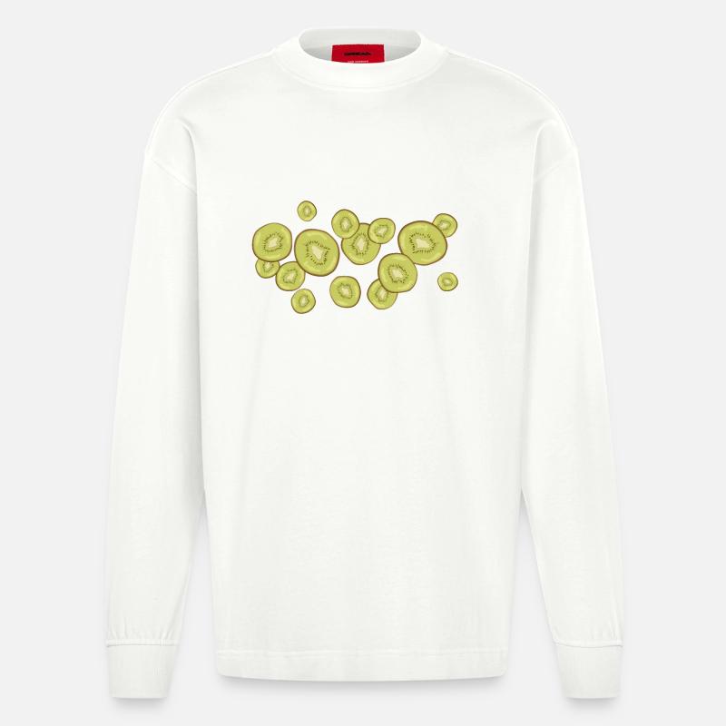Der Duft der Kiwis - Heavyweight Oversized Organic Langarmshirt Made in EU - OFF WHITE
