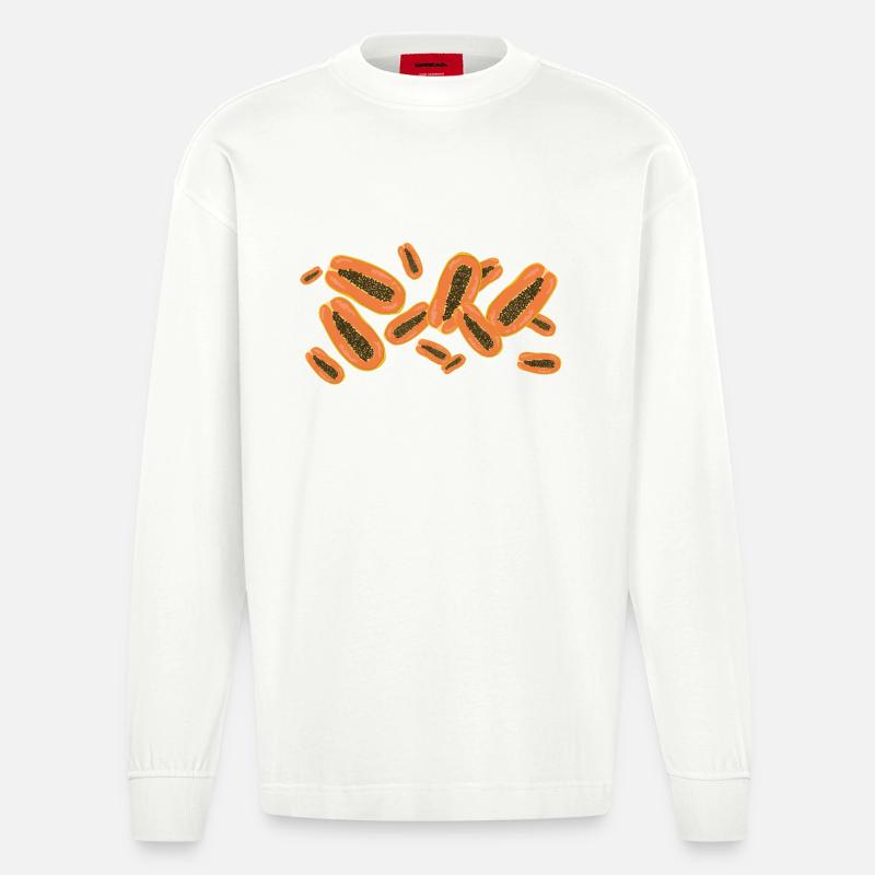 Der Duft der Papayas - Heavyweight Oversized Organic Langarmshirt Made in EU - OFF WHITE