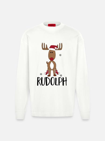 Noël - Manches longues bio épais oversize fabriqué en UE - OFF WHITE