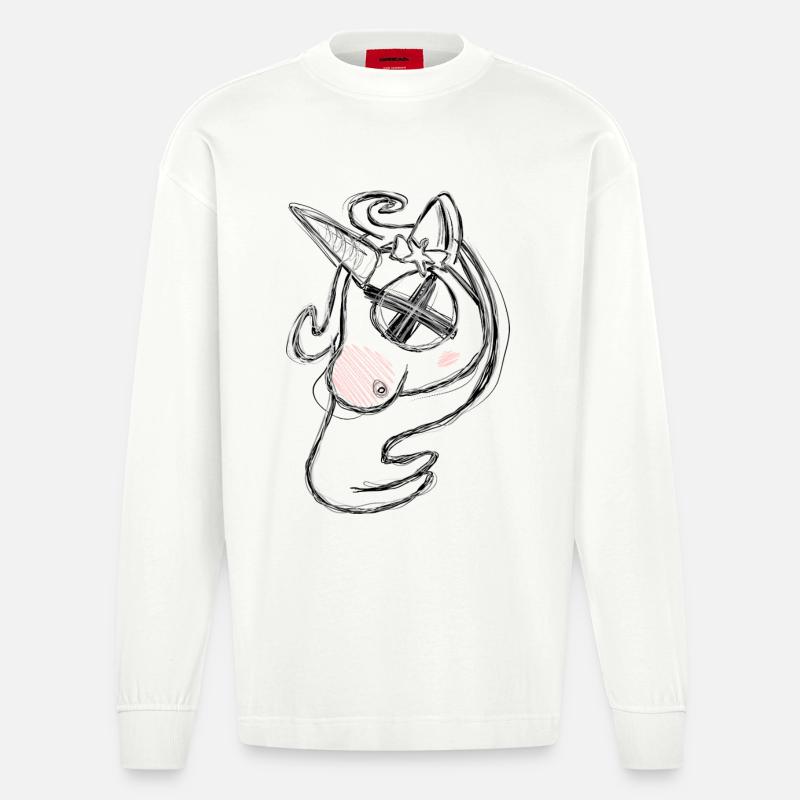 Totes Uni Grau - Heavyweight Oversized Organic Langarmshirt Made in EU - OFF WHITE