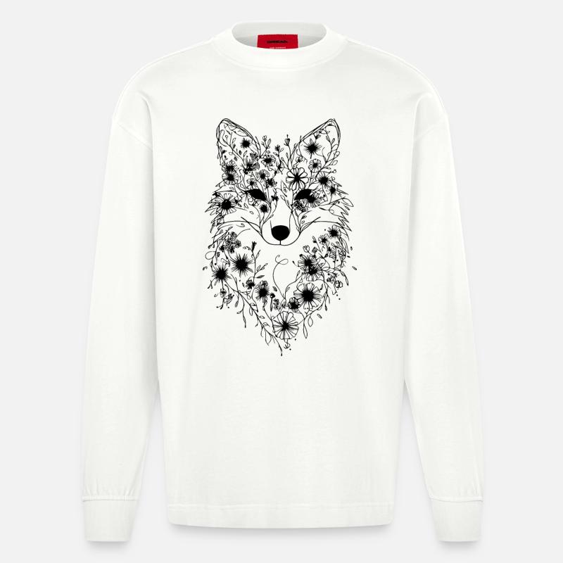Blumenfuchs - Heavyweight Oversized Organic Langarmshirt Made in EU - OFF WHITE
