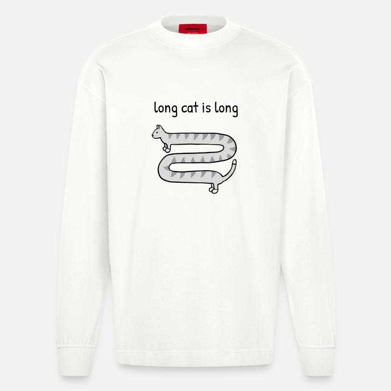 Un chat long est long - Manches longues bio épais oversize fabriqué en UE - OFF WHITE