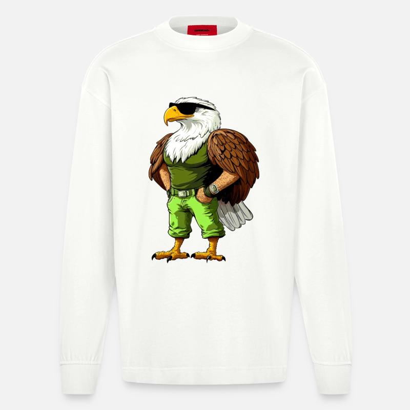 Cool Eagle - Heavyweight Oversized Organic Longsleeve Shirt Made in EU - OFF WHITE