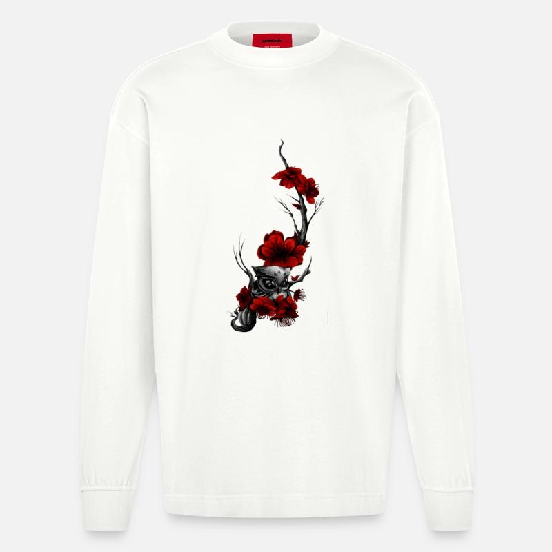 Eule - Heavyweight Oversized Organic Langarmshirt Made in EU - OFF WHITE