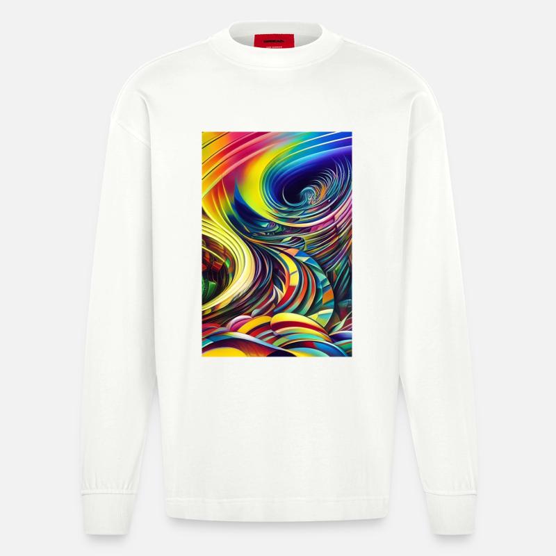 Abstrakte Kunst - Heavyweight Oversized Organic Langarmshirt Made in EU - OFF WHITE