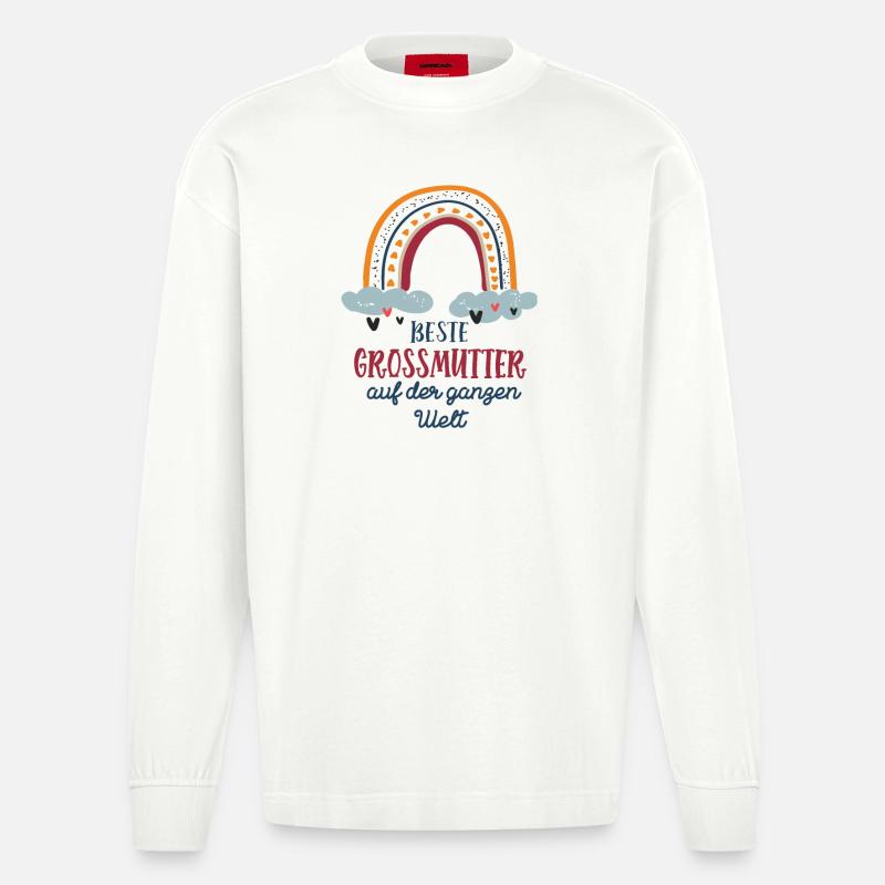 Beste Grossmutter Oma Omi Großmutter - Heavyweight Oversized Organic Langarmshirt Made in EU - OFF WHITE