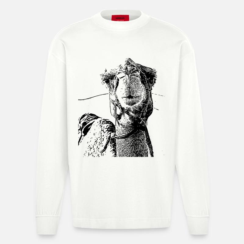 Kamel - Heavyweight Oversized Organic Langarmshirt Made in EU - OFF WHITE