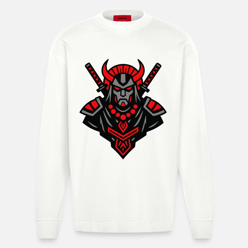 Samouraï Devil Warrior - Manches longues bio épais oversize fabriqué en UE - OFF WHITE