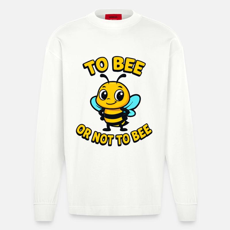 Biene oder nicht Biene - Heavyweight Oversized Organic Langarmshirt Made in EU - OFF WHITE