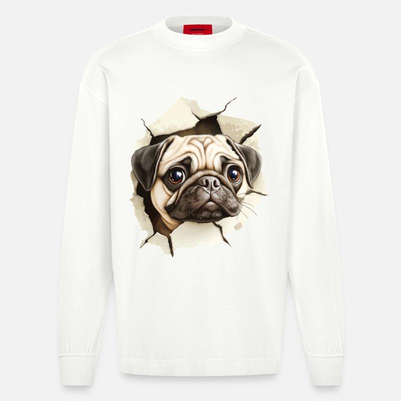 Mops - Heavyweight Oversized Organic Langarmshirt Made in EU - OFF WHITE