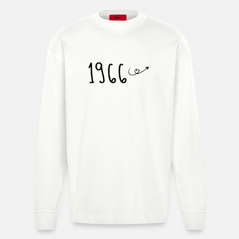 1966 Jubiläum 1966 Rückblick 1966 - Heavyweight Oversized Organic Langarmshirt Made in EU - OFF WHITE