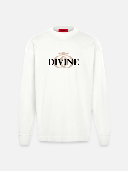 DIVINE OPPOLINE – Feminine Energy Collection - Heavyweight Oversized Organic Longsleeve Shirt Made in EU - OFF WHITE