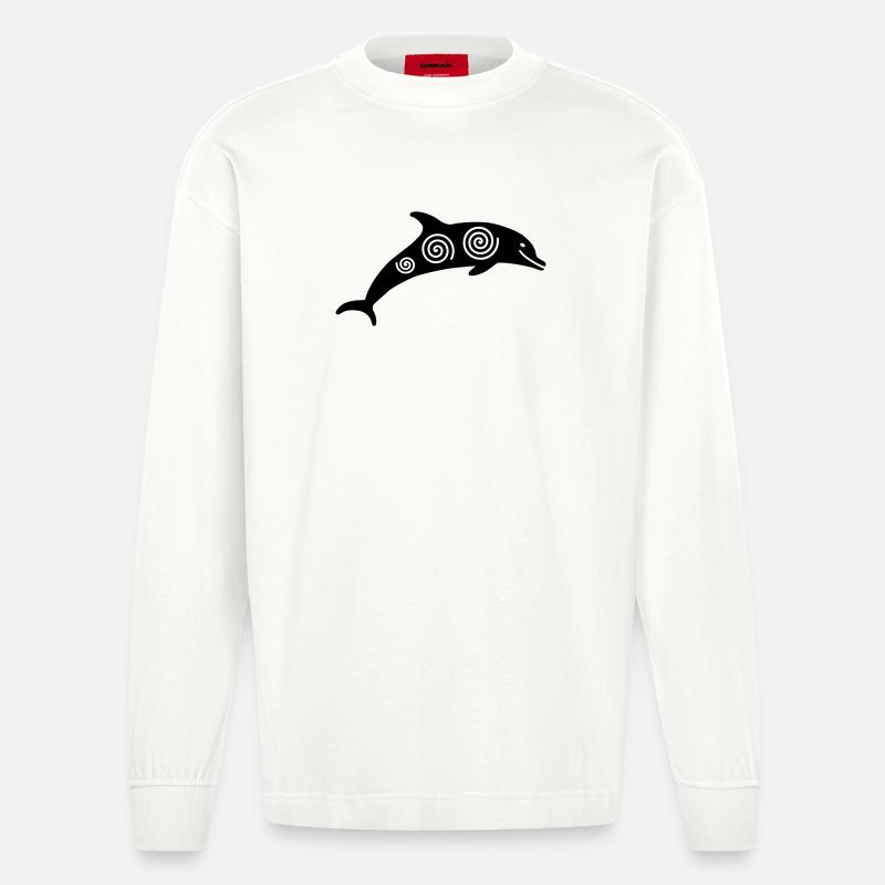 Delfin - Heavyweight Oversized Organic Langarmshirt Made in EU - OFF WHITE