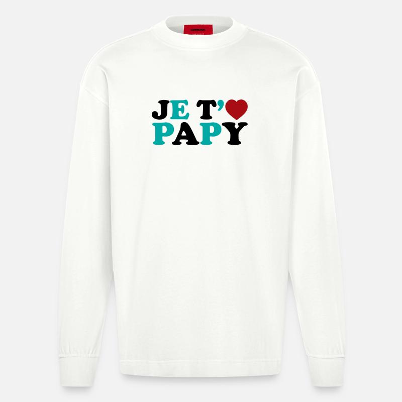 Ich liebe dich Opa - Heavyweight Oversized Organic Langarmshirt Made in EU - OFF WHITE