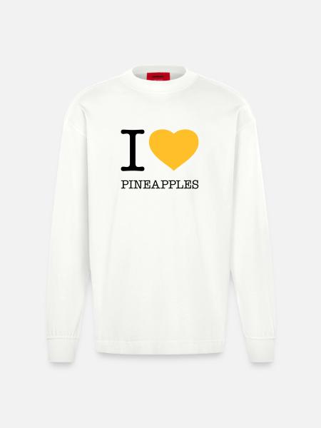 J’AIME LES ANANAS Ananas - Manches longues bio épais oversize fabriqué en UE - OFF WHITE
