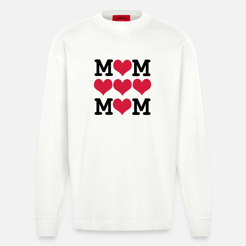 Ich liebe mom - muttertag - Heavyweight Oversized Organic Langarmshirt Made in EU - OFF WHITE