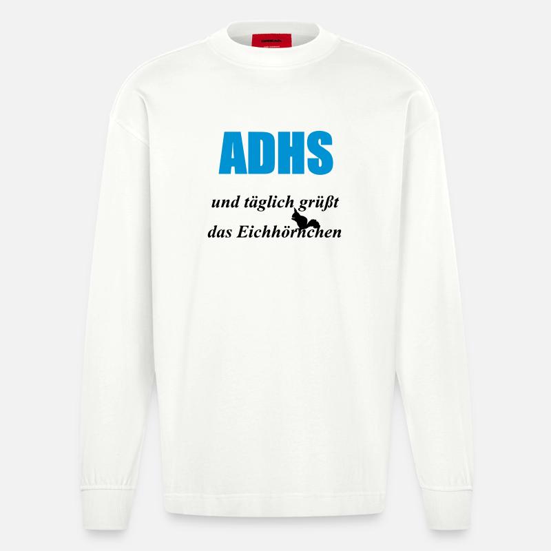 ADHS Eichhörnchen Geschenk - Heavyweight Oversized Organic Langarmshirt Made in EU - OFF WHITE