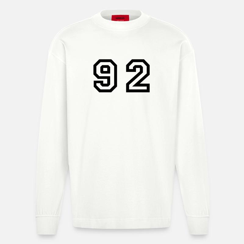 Number - 92 - Ninety Zwei - Heavyweight Oversized Organic Langarmshirt Made in EU - OFF WHITE