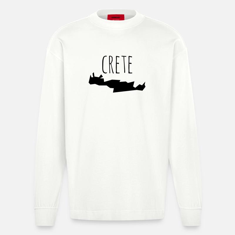 crete - Heavyweight Oversized Organic Langarmshirt Made in EU - OFF WHITE