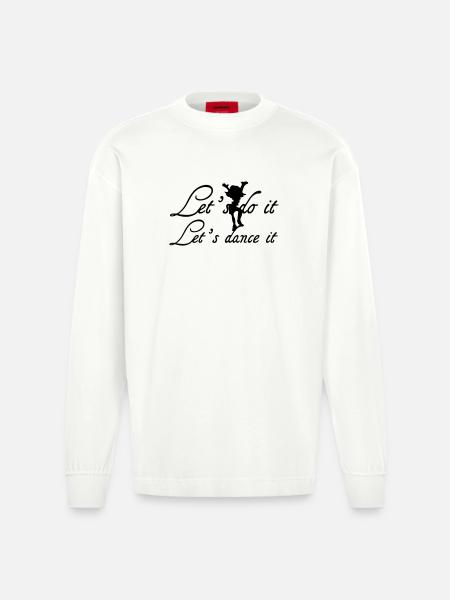 Let's dance it - Heavyweight Oversized Organic Longsleeve Shirt Made in EU - OFF WHITE