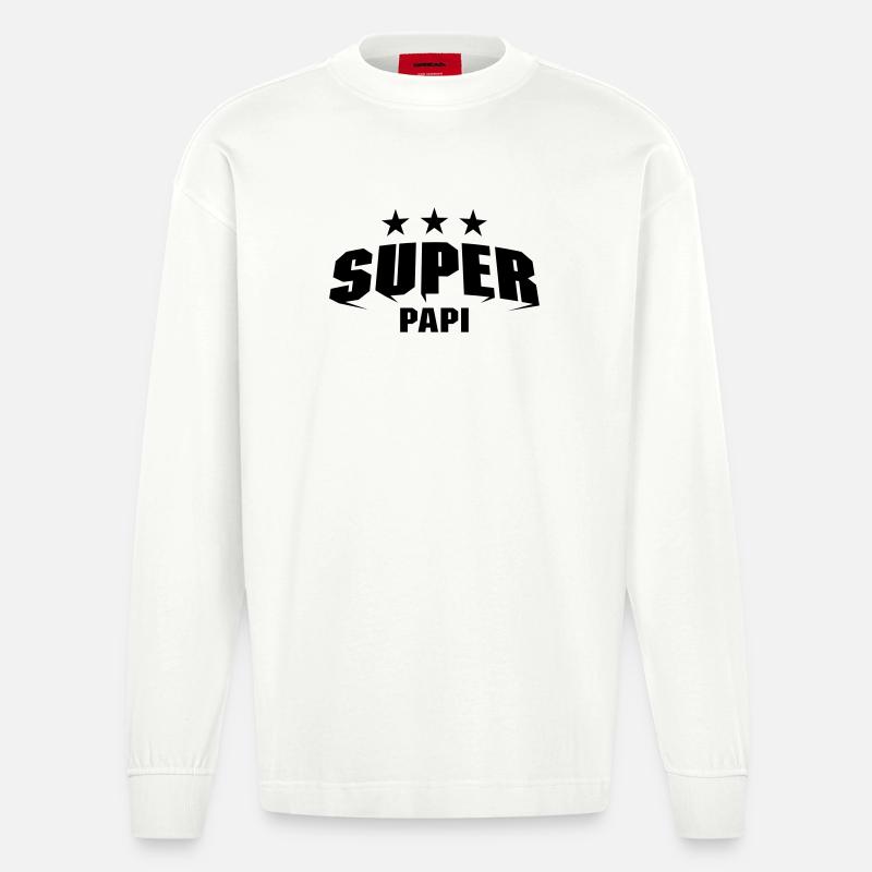 Super Papi - Heavyweight Oversized Organic Langarmshirt Made in EU - OFF WHITE