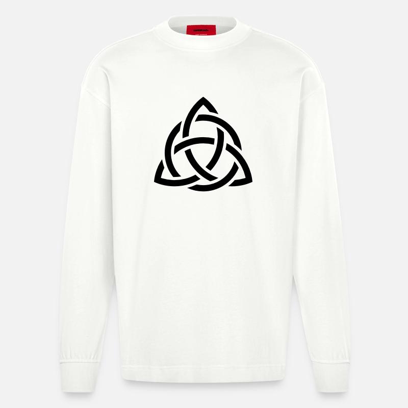Celtic Knot - Heavyweight Oversized Organic Langarmshirt Made in EU - OFF WHITE