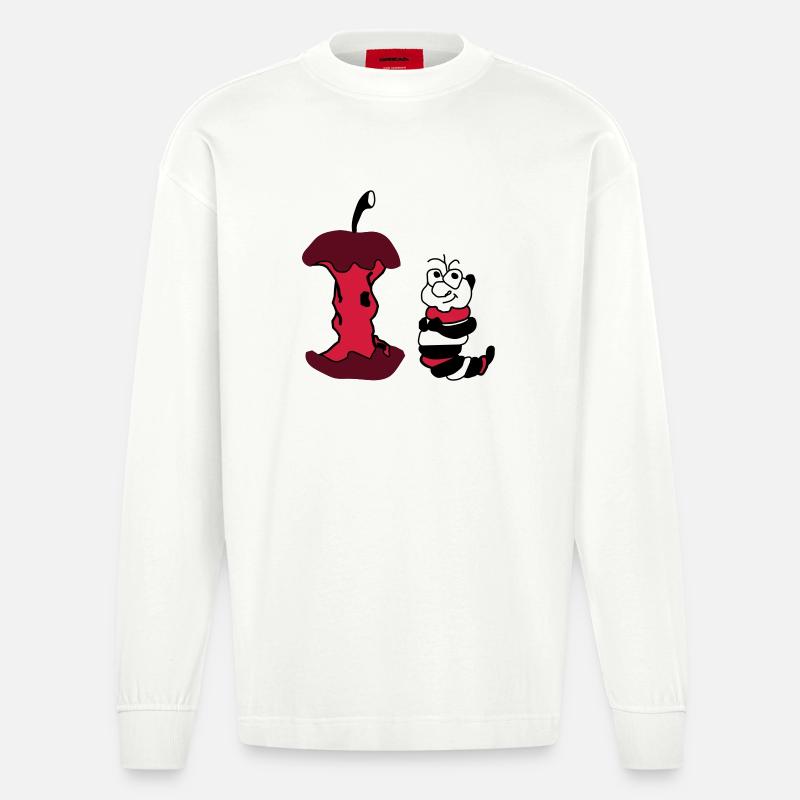 Apfel und Wurm - Heavyweight Oversized Organic Langarmshirt Made in EU - OFF WHITE