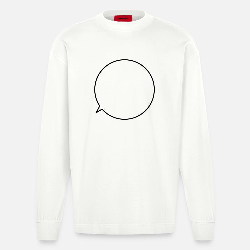 Speech bubble request text customizable - Heavyweight Oversized Organic Longsleeve Shirt Made in EU - OFF WHITE