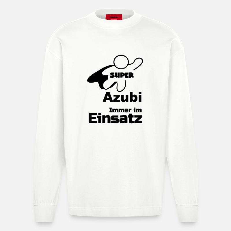 Super Azubi Geschenk - Heavyweight Oversized Organic Langarmshirt Made in EU - OFF WHITE