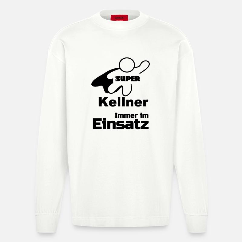Super Kellner Geschenk - Heavyweight Oversized Organic Langarmshirt Made in EU - OFF WHITE
