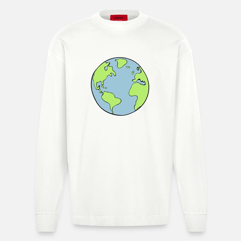 Erde - Heavyweight Oversized Organic Langarmshirt Made in EU - OFF WHITE