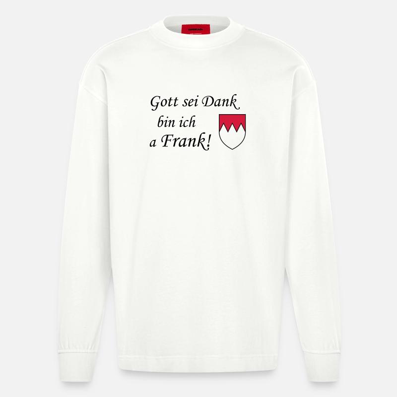 Gott sei dank Frank - Heavyweight Oversized Organic Langarmshirt Made in EU - OFF WHITE