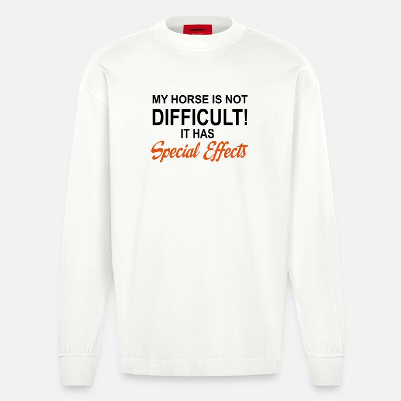 Pferd - Heavyweight Oversized Organic Langarmshirt Made in EU - OFF WHITE