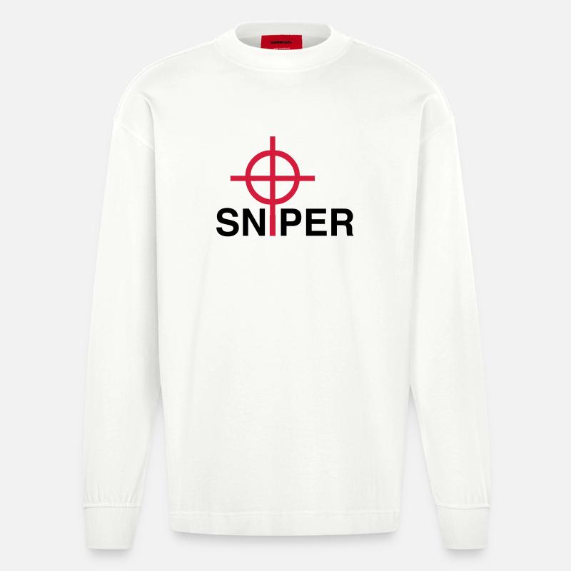 Sniper - Heavyweight Oversized Organic Langarmshirt Made in EU - OFF WHITE