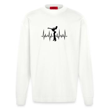 wave-dancing - Heavyweight Oversized Organic Langarmshirt Made in EU - OFF WHITE - Vorne