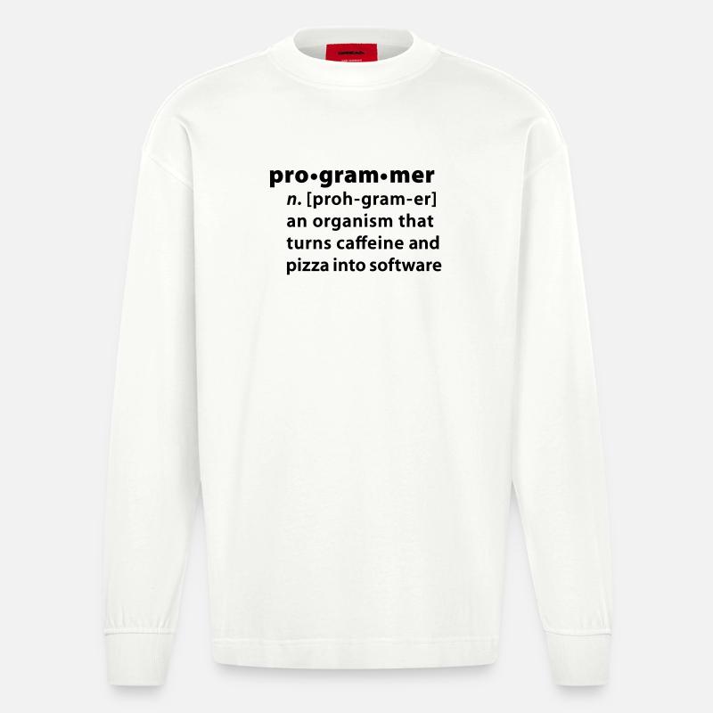 Programmer dictionary definition - Heavyweight Oversized Organic Longsleeve Shirt Made in EU - OFF WHITE