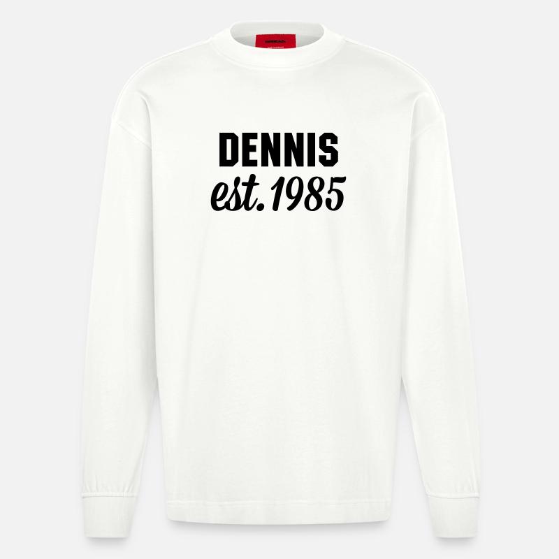 Dennis est 1985 - Heavyweight Oversized Organic Langarmshirt Made in EU - OFF WHITE