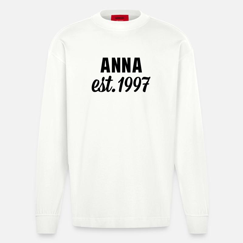 Anna est 1997 - Heavyweight Oversized Organic Langarmshirt Made in EU - OFF WHITE