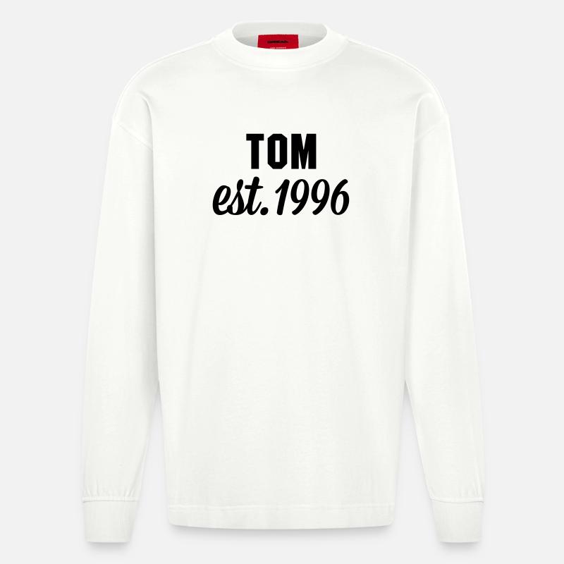 Tom est 1996 - Heavyweight Oversized Organic Langarmshirt Made in EU - OFF WHITE