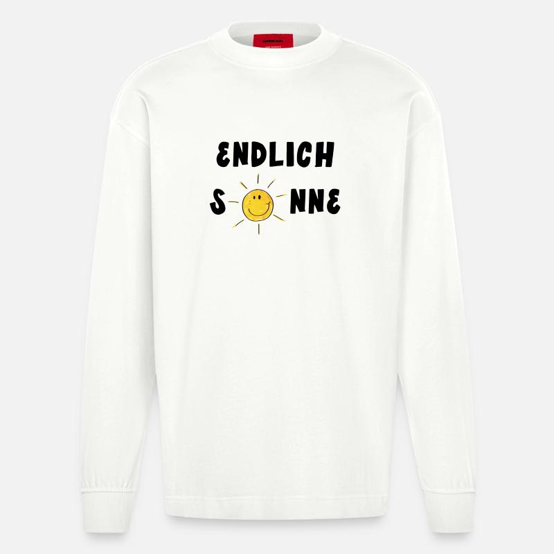 Endlich Sonne - Sommer - Sonnenschein - Heavyweight Oversized Organic Langarmshirt Made in EU - OFF WHITE