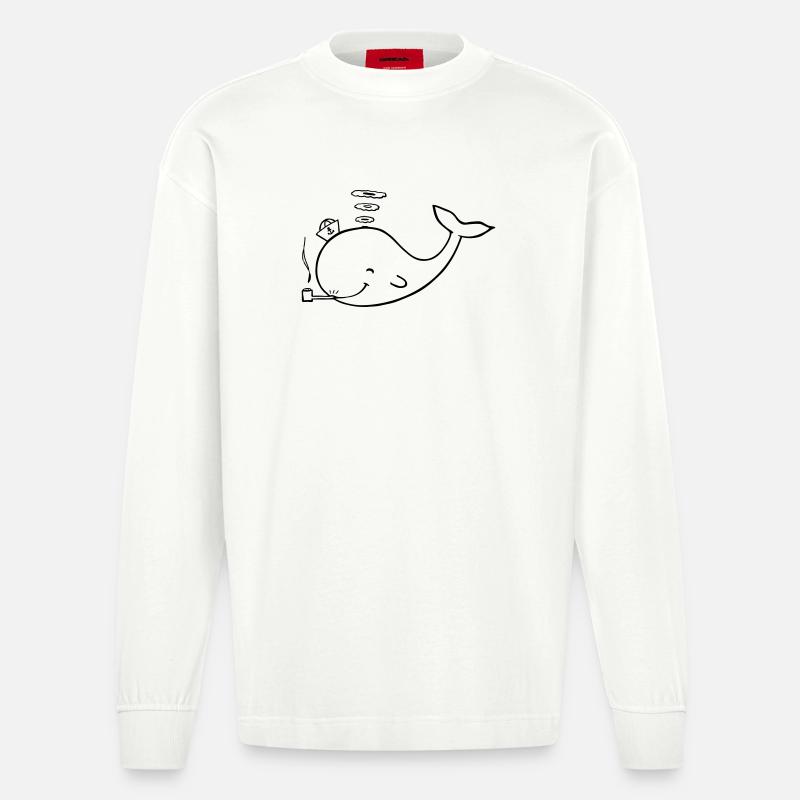 wal - Heavyweight Oversized Organic Langarmshirt Made in EU - OFF WHITE
