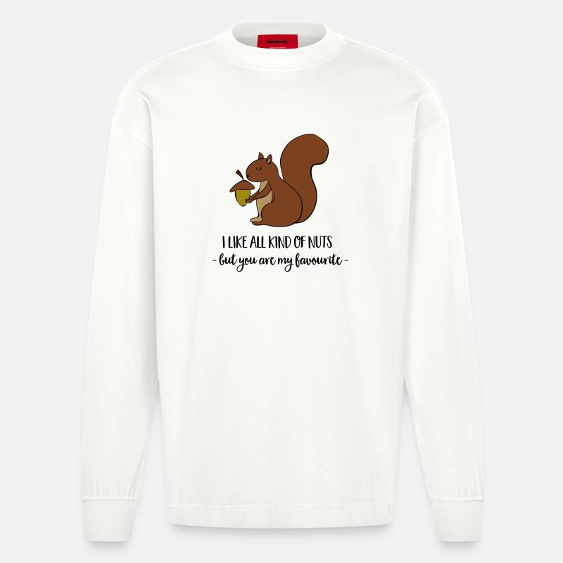 squirrel - Heavyweight Oversized Organic Longsleeve Shirt Made in EU - OFF WHITE